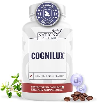 Cognilux - Brain Supplements for Memory and Focus - Nootropic Focus Supplement with Niacin, Vitamin B6, GABA and More - Memory Supplement for Brain, Brain Health