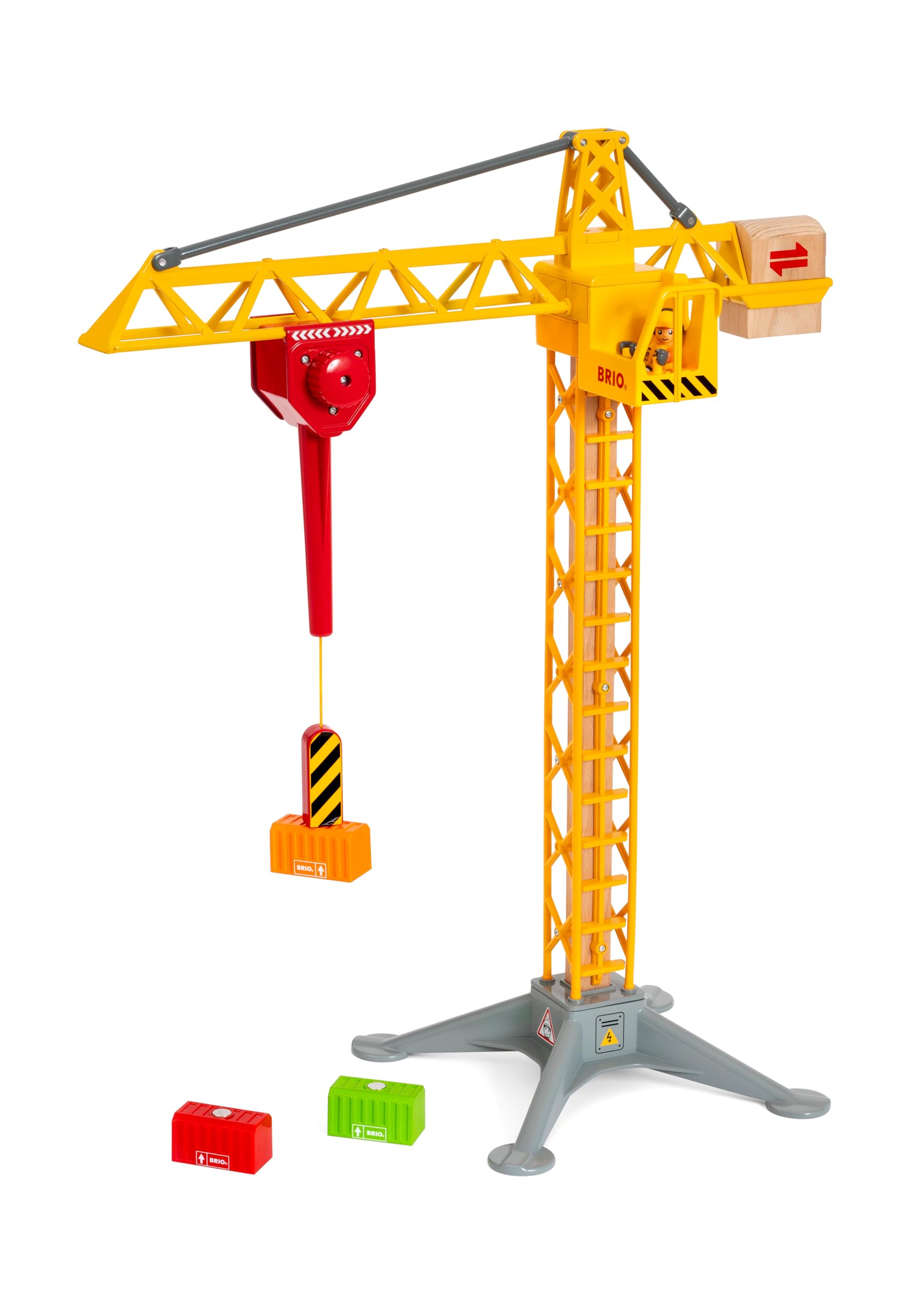BRIO World Großer Baukran mit Licht - Spielzeug ab 3 Jahre