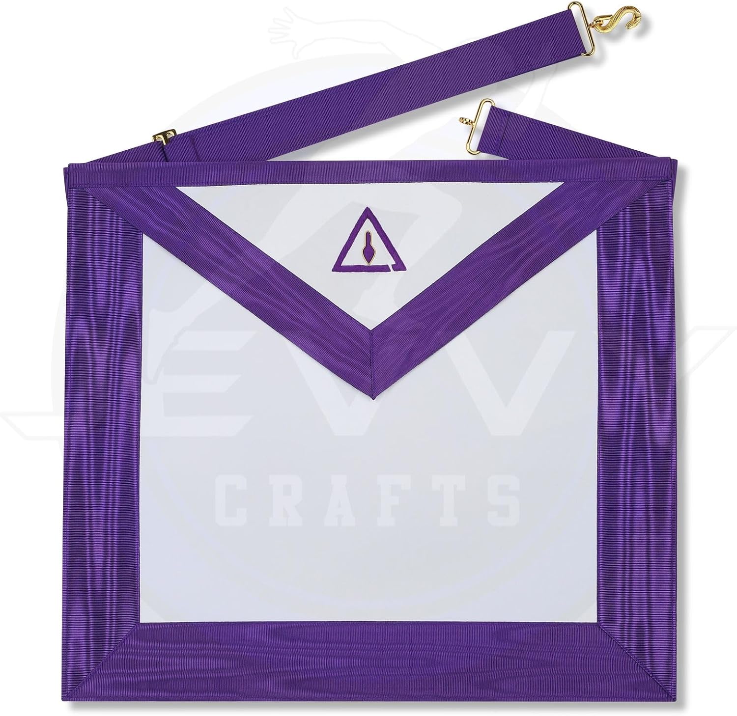 Masonic RSM Member Council Apron | Handcrafted Royal & Select Master Apron with Purple Ribbon - ideal gift for freemasons