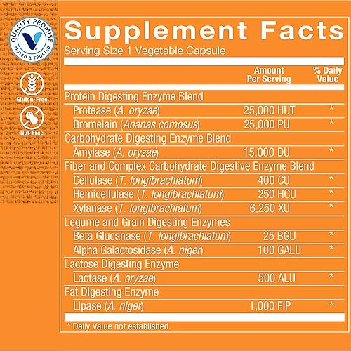 Miniatura 2 de The Vitamin Shoppe Enzimas digestivas - Apoyo digestivo completo y alivio de la hinchazón  Enzimas múltiples a base de plantas  90 cápsulas
