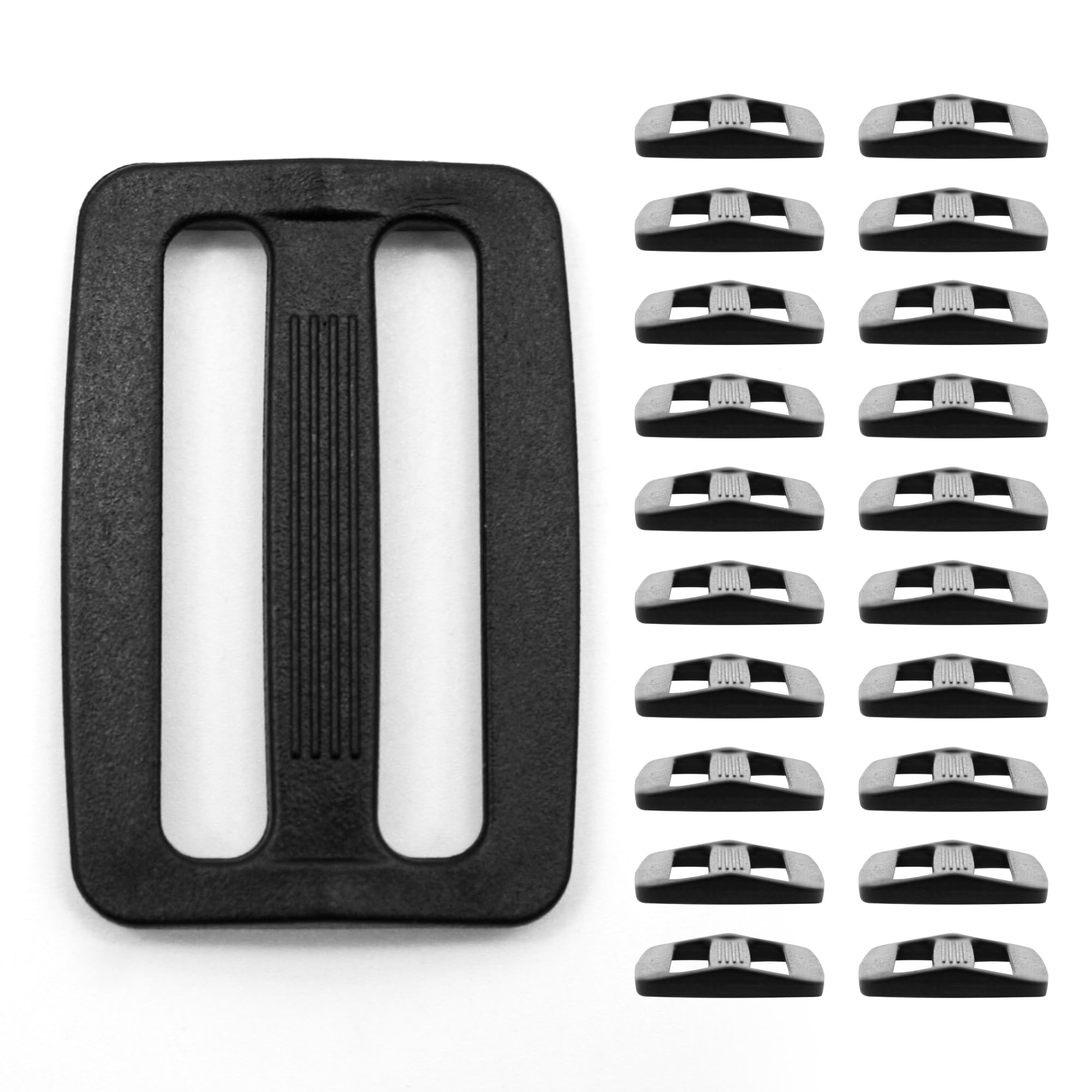 DOJA Barcelona Kunststof gespen, steekgespen laddergespen, binnenbreedte, kunststof clip, rugzakgesp, riemgesp, reservegesp, zaksluiting, zwart, 50mm