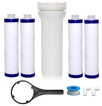 KRPLUS Polypropylene 10-Inch Pre Filter Housing Kit + 4 Pcs. 9