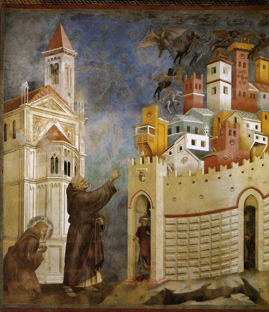 Exorcism of the Demons at Arezzo, fresco, detail, Saint Francis cycle... News Photo - Getty Images