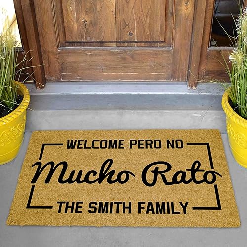 Miniatura 2 de Welcome Pero No Mucho Rato - Felpudo personalizado para interiores y exteriores, tapete decorativo para el hogar, tapete de goma antideslizante,