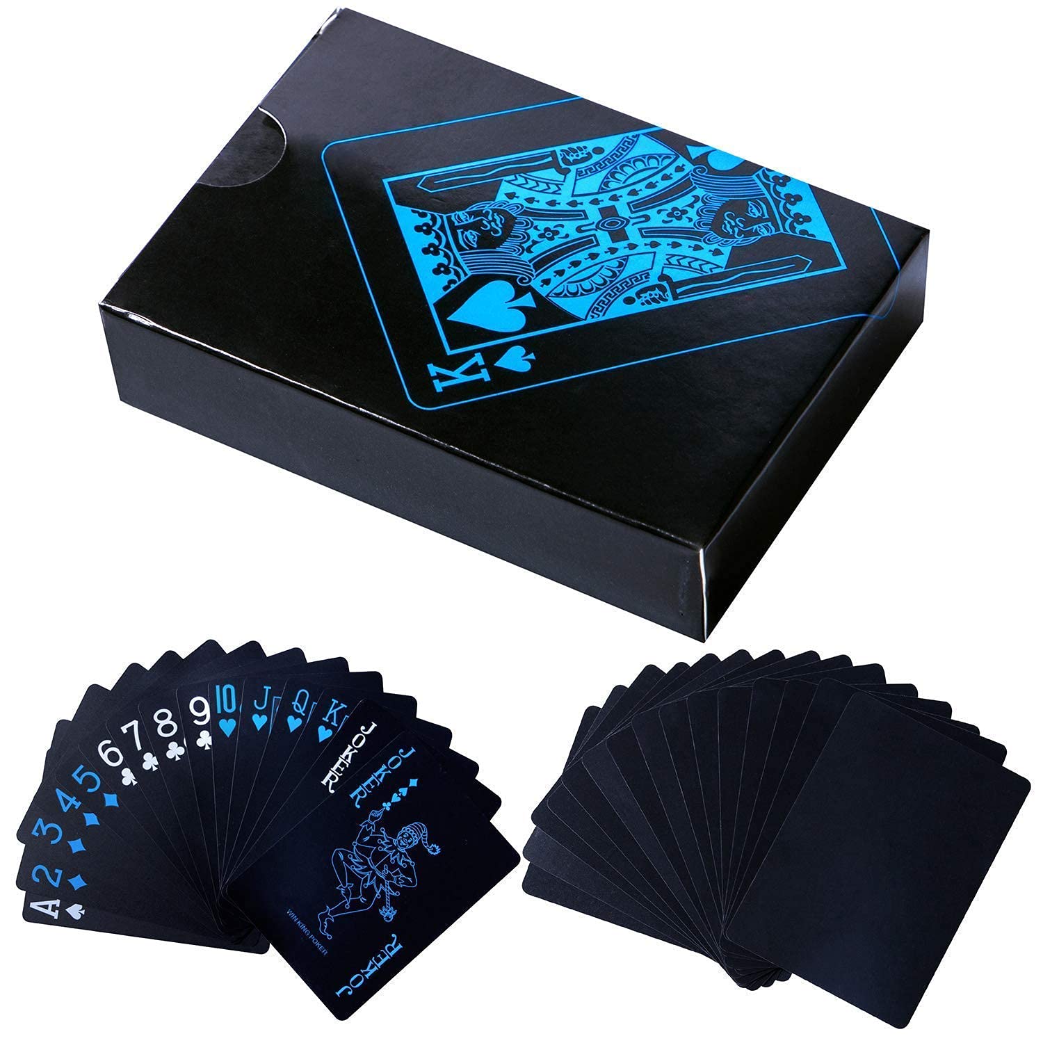 TMA Enterprise Black Playing Cards Waterproof Plastic Deck Poker