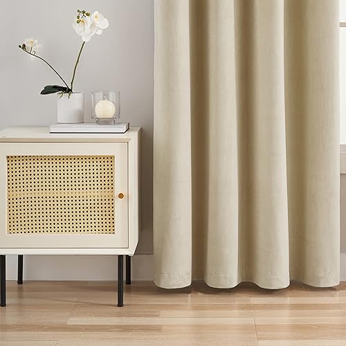 Miniatura 6 de MASWOND Cortinas de terciopelo extralargas de 14 pies de largo – Cortinas grandes con aislamiento térmico súper suaves con ojales para techo alto,