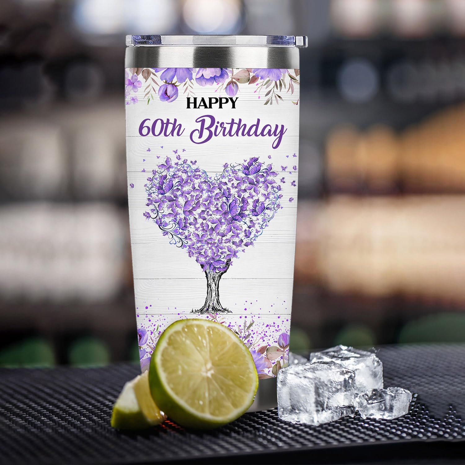 60 Year Old Women Birthday Tumbler 20oz-60 Year Old Girl Gifts Ideas-Double Wall Stainless Steel Vacuum Insulated Coffee Cup - Image 2