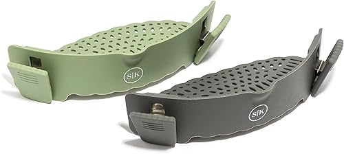 Miniatura 9 de The Silicone Kitchen Colador de silicona con clip, colador para la mayoría de ollas, sartenes, cuencos, ideal para pasta, verduras, frutas, no