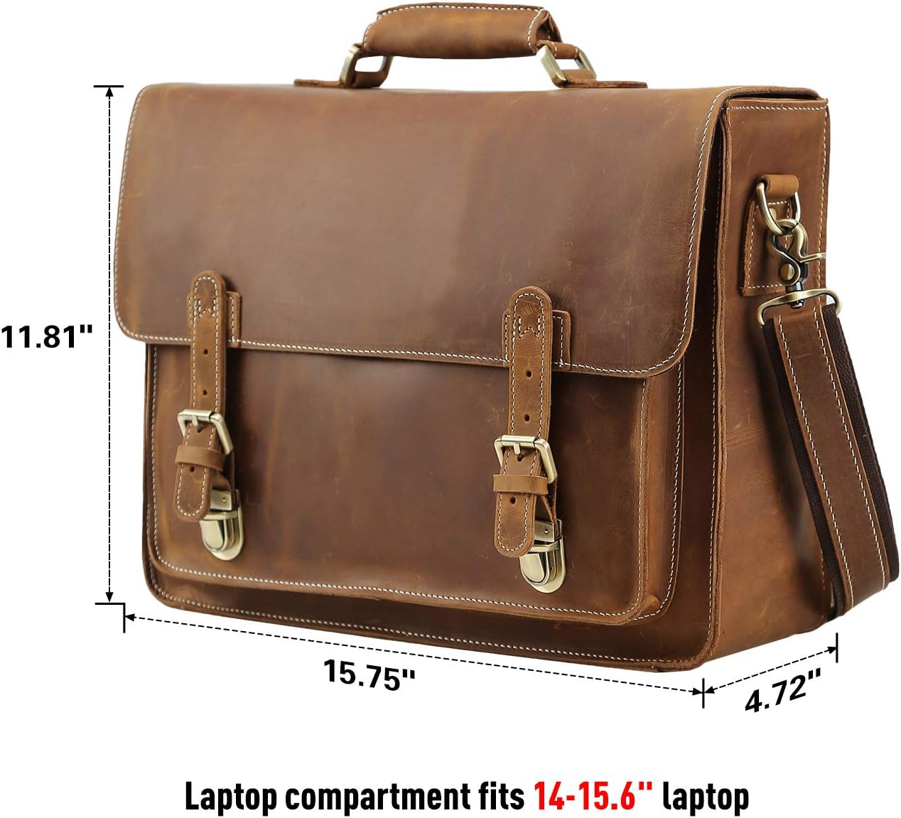 Black Friday Sale 2022 Polare Full Grain Leather Laptop Briefcase Messenger Bag Vintage Travel Case For Men