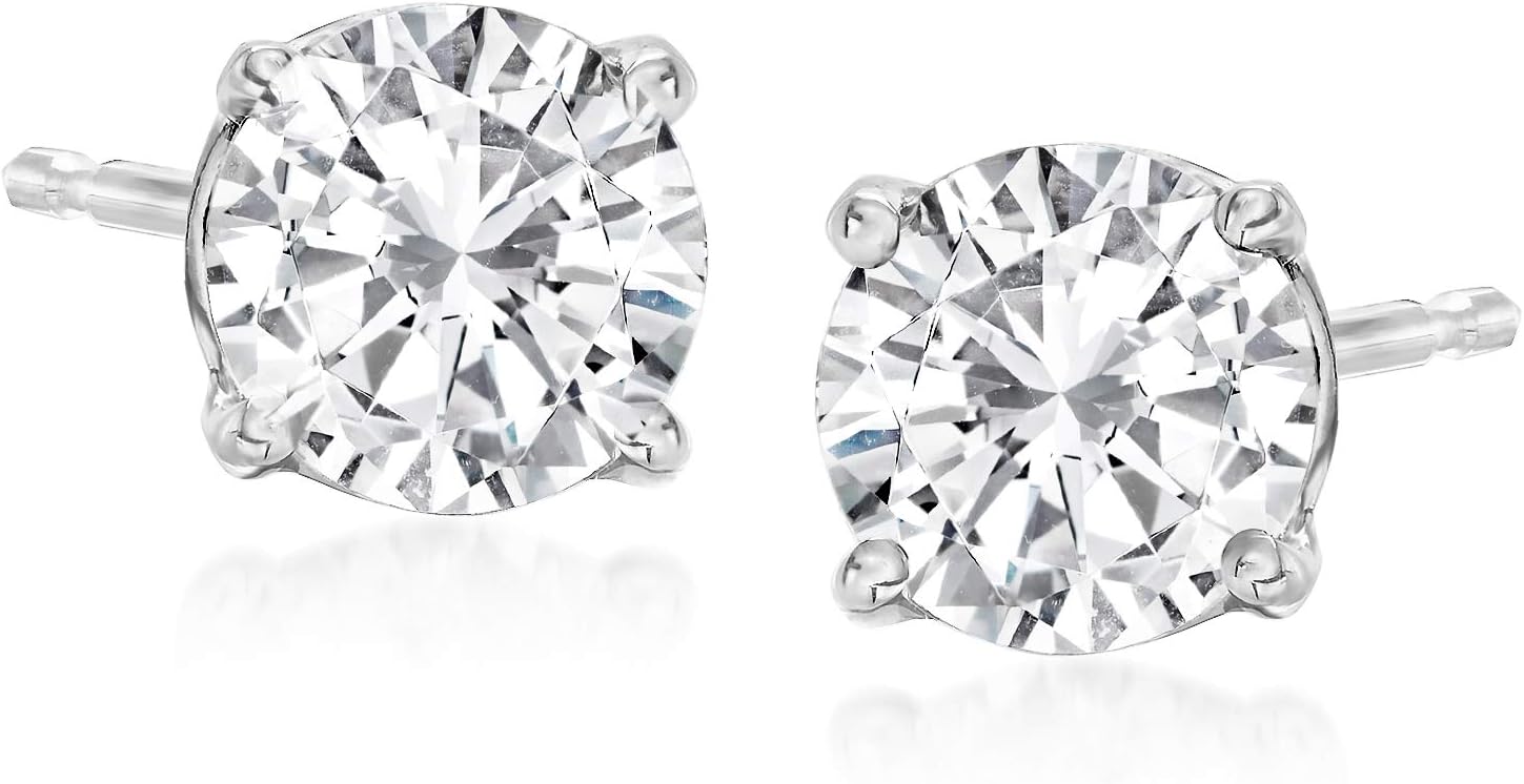 Ross-SimonsPlatinum Round Diamond Stud Earrings I-J Color / I2-I3 Clarity