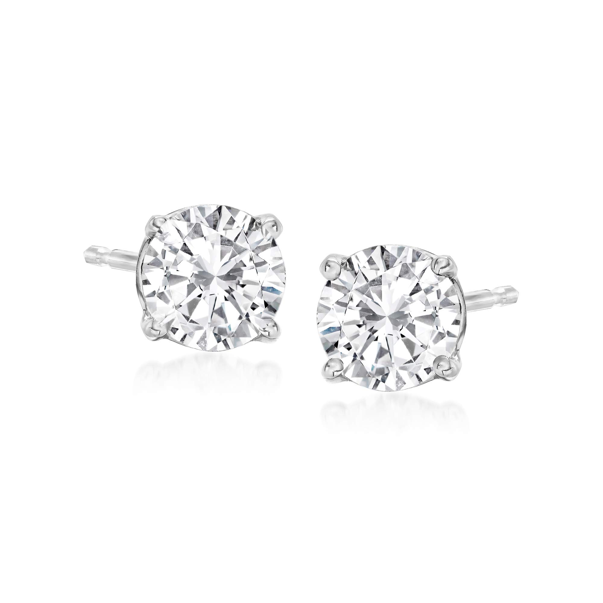 Ross-SimonsPlatinum Round Diamond Stud Earrings I-J Color / I2-I3 Clarity