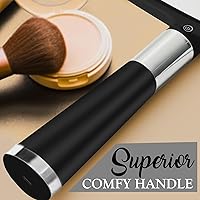 Vista 6 de MIRRORVANA Espejo de maquillaje de viaje iluminado - Espejo LED de mano y mesa 2 en 1 con 3 modos de luz, soporte desmontable y mango cómodo, 9 x 13