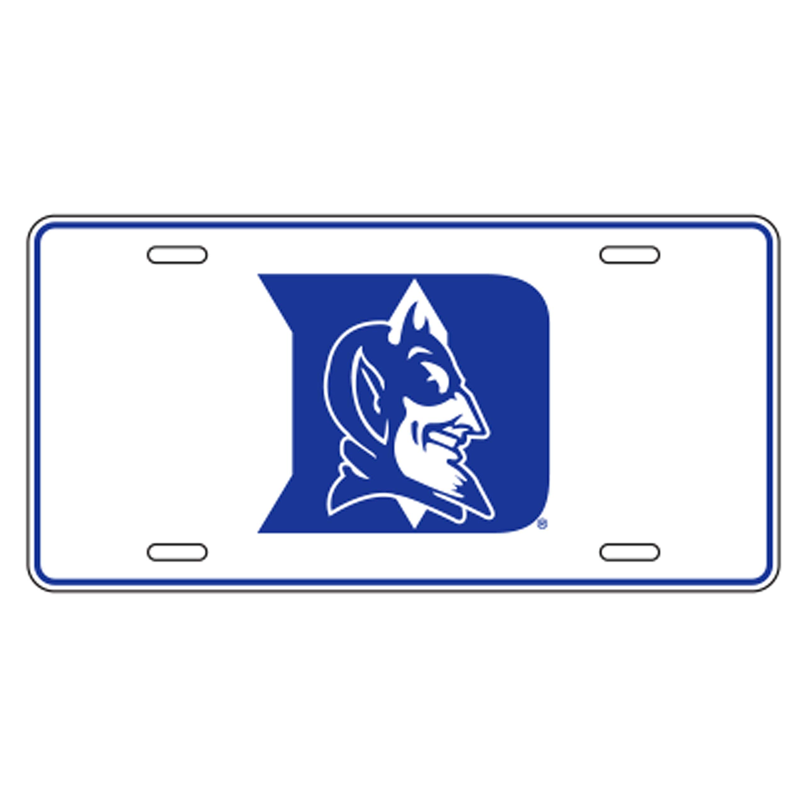 Duke Blue Devils NCAA White Metal Car Tag