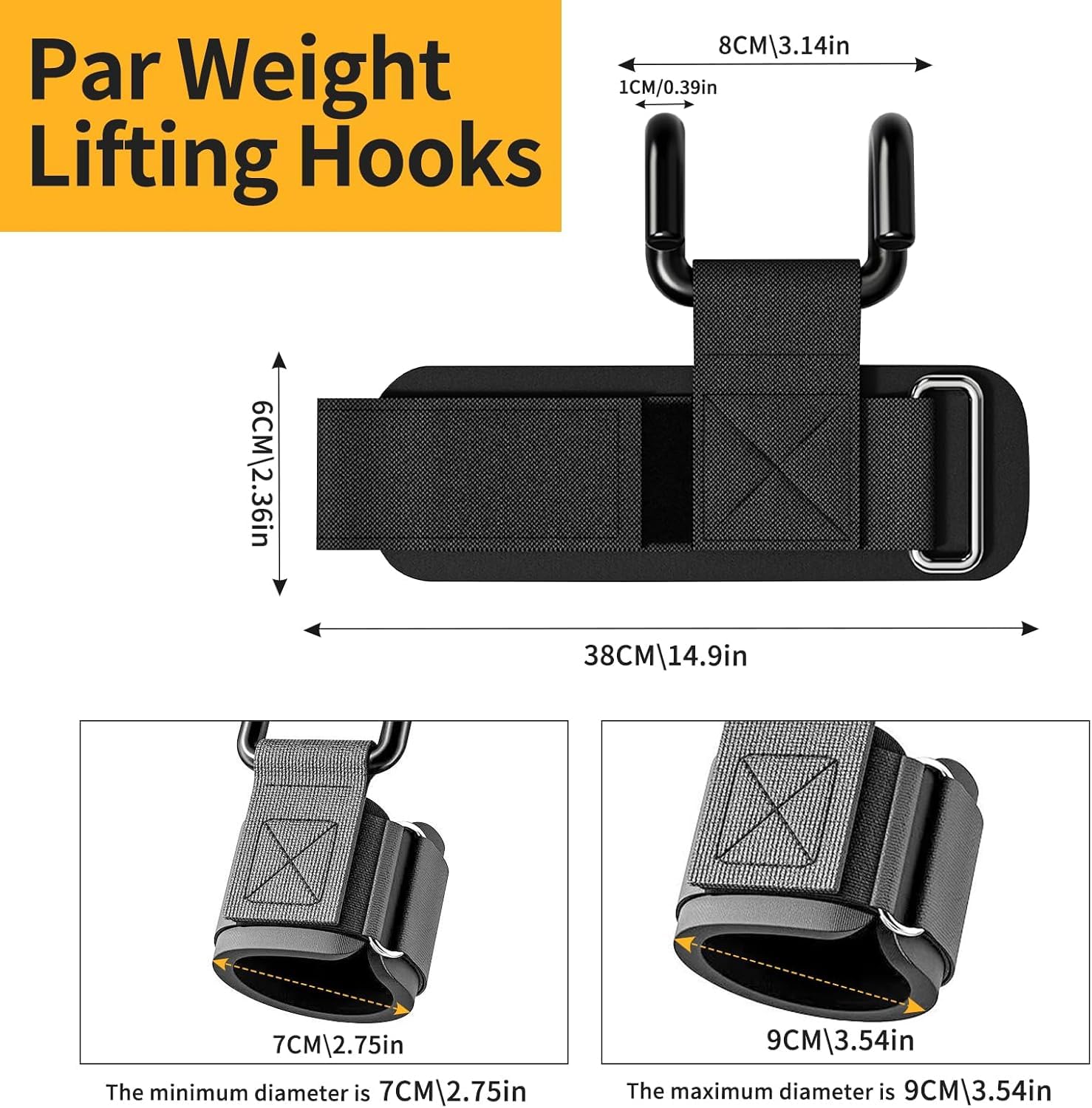 Weight Lifting Hooks - Maximize Grip Strength -8 Weight Lifting Hooks - Maximize Grip Strength -8