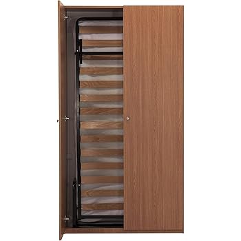 Amazon De Wallbedking Vertikal 90cm X 190cm Bett Schrank Murphy Bett Klappbett Verstecktes Bett Schrankbett Gastebett Funktionsbett Einzelbett Eiche