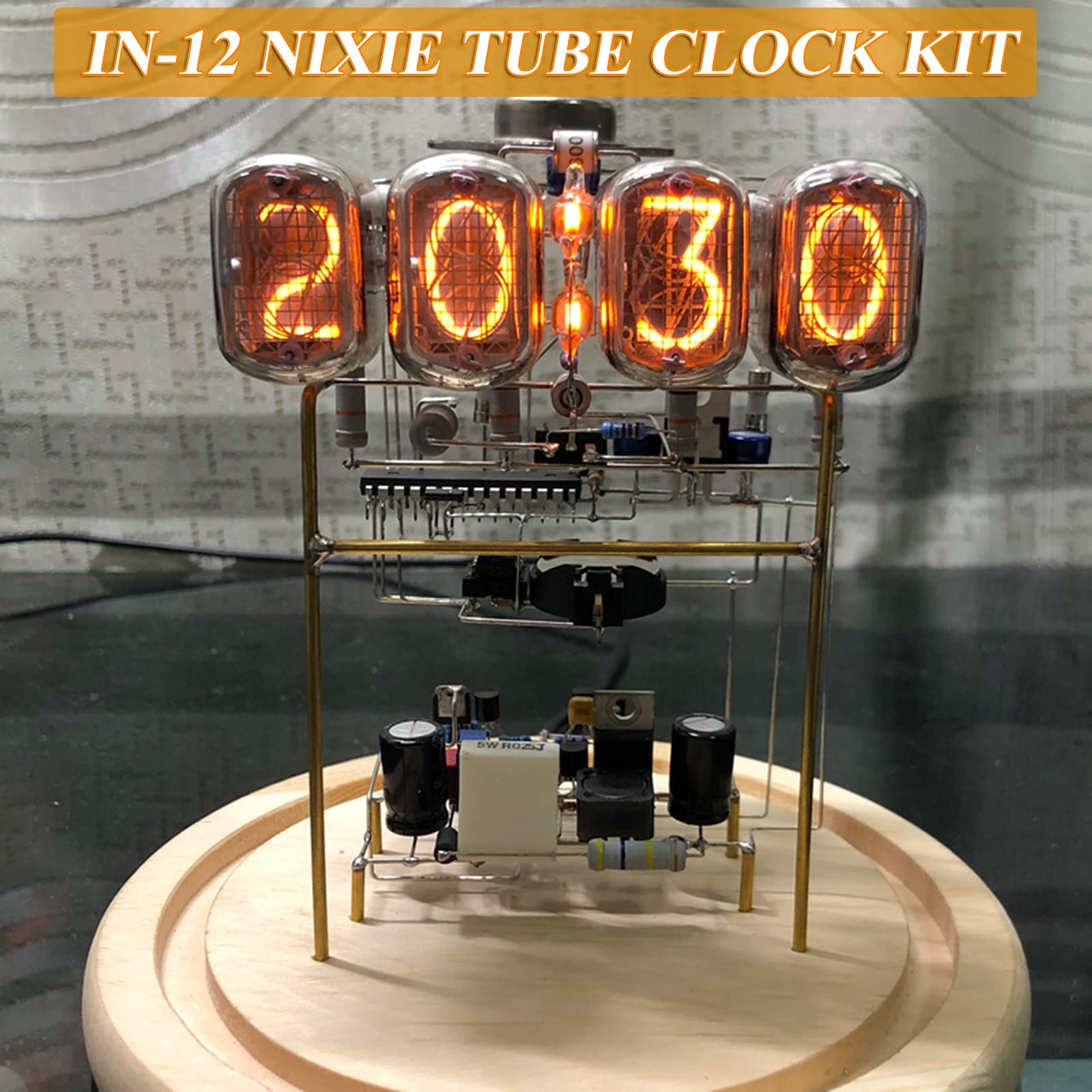 Nixie Clock, Nixie Tube Clock IN-12, Vintage 4 Digit Clock
