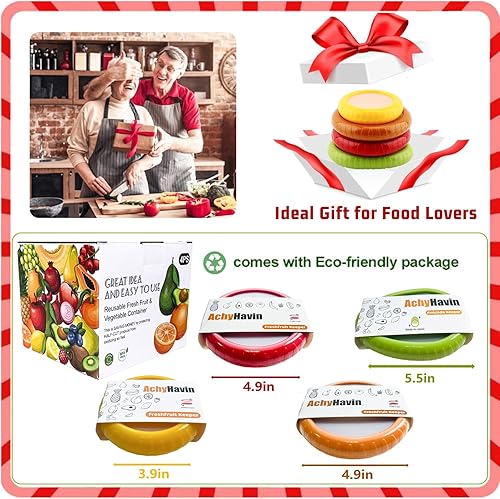 Miniatura 2 de Ahorro de aguacate mejorado y almacenamiento de cebollas, juego de 4 cajas de almacenamiento antioxidación de frutas y verduras para refrigerador,