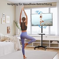 Suport mobil pentru TV MOUNTUP, pentru ecrane de 23-60 inch, tip plasmă, LCD, LED, cu reglare a înclinării și a înălțimii, sarcină maximă 35 kg, VESA 400x400, EU1117B 4
