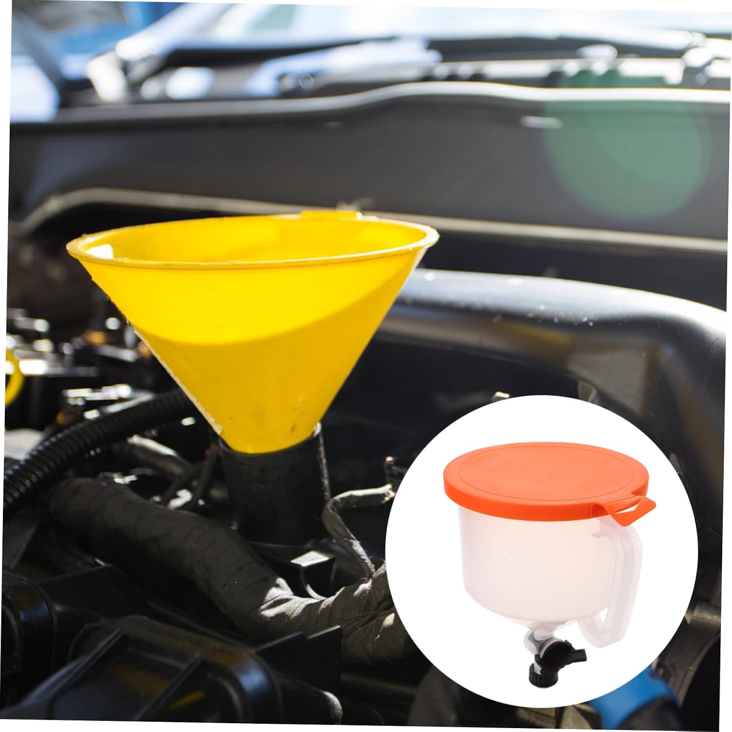 PRETYZOOM 1Set Radiator Funnel Kit with Switch Design Cooling System Funnel for Easy Coolant Filling Oil Change Universally Compatible for All Car Models