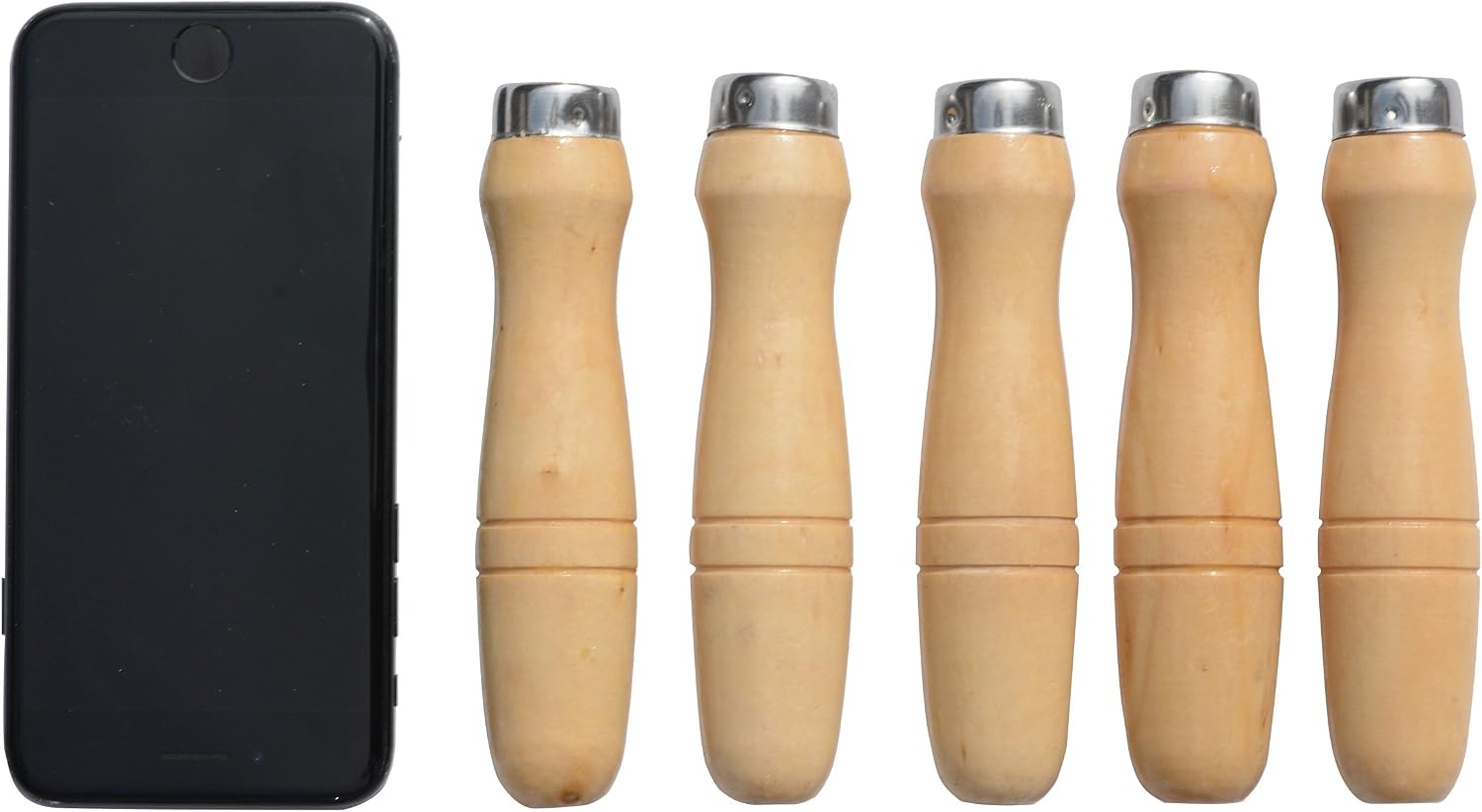 5Pcs Wooden File Handle with Strong Metal Collars for 7.5''-15'' File Rasp | Large File Handle