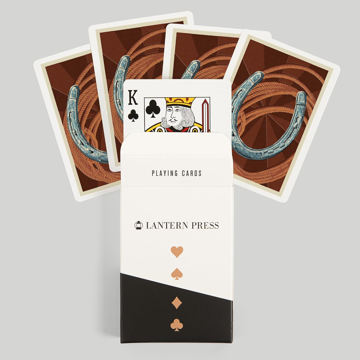Horseshoe and Rope, Letterpress, 52 Playing Cards for Adults, Poker Size Card Deck
