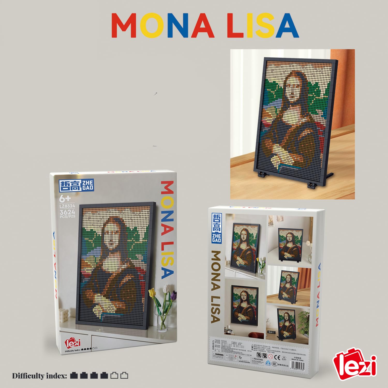 Amazon.com: Samyblocks 3624PCS Mona Lisa Portrait Building Mini
