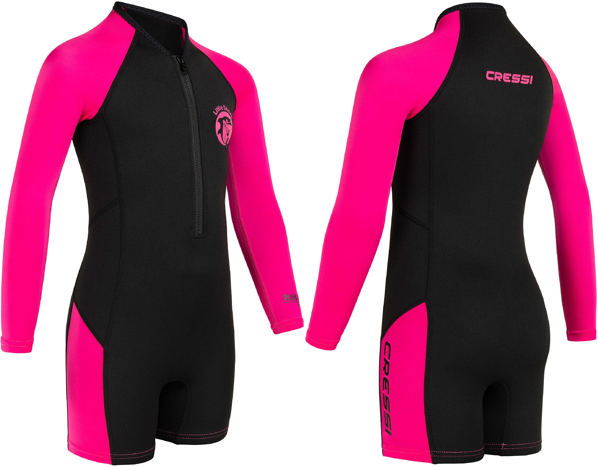 Cressi Little Shark Shorty Wetsuit 2mm - Long Sleeve Combinaison Shorty pour Enfants Mixte
