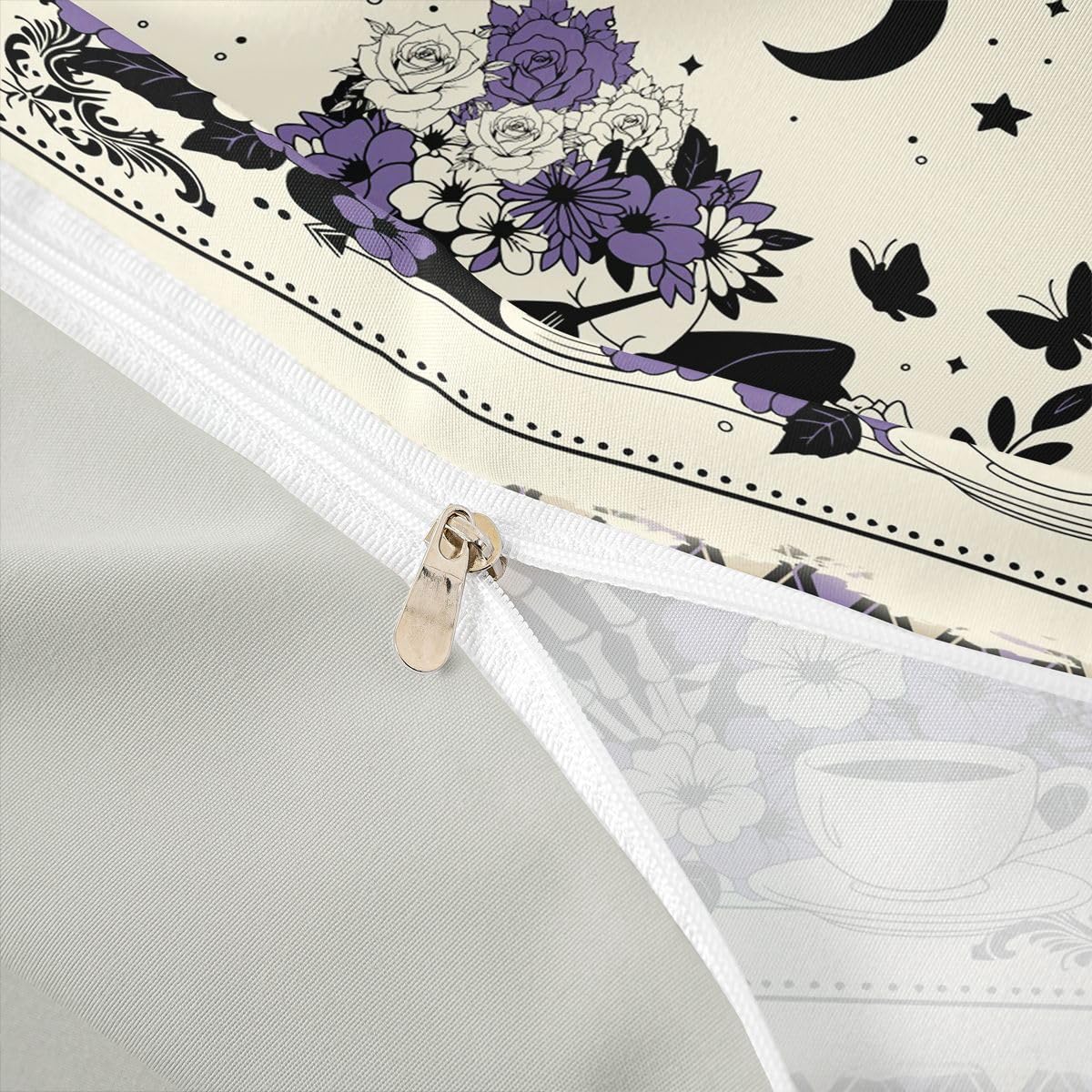 Homewish Copripiumino per letto super king size con 2 federe con teschio