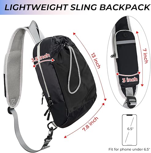 Miniatura 4 de Sling Bag - Bolsa de agua de 3 litros, de secado rápido, bolsa de bolsillo para el pecho, impermeable, ligera, paquete de senderismo para escalada,