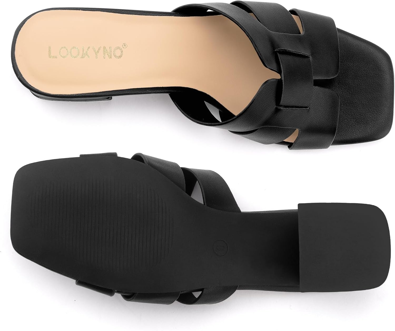 Women's Square Open Toe Heeled Sandals Chunky Block Heel Slip On Dressy Sandal - Image 2