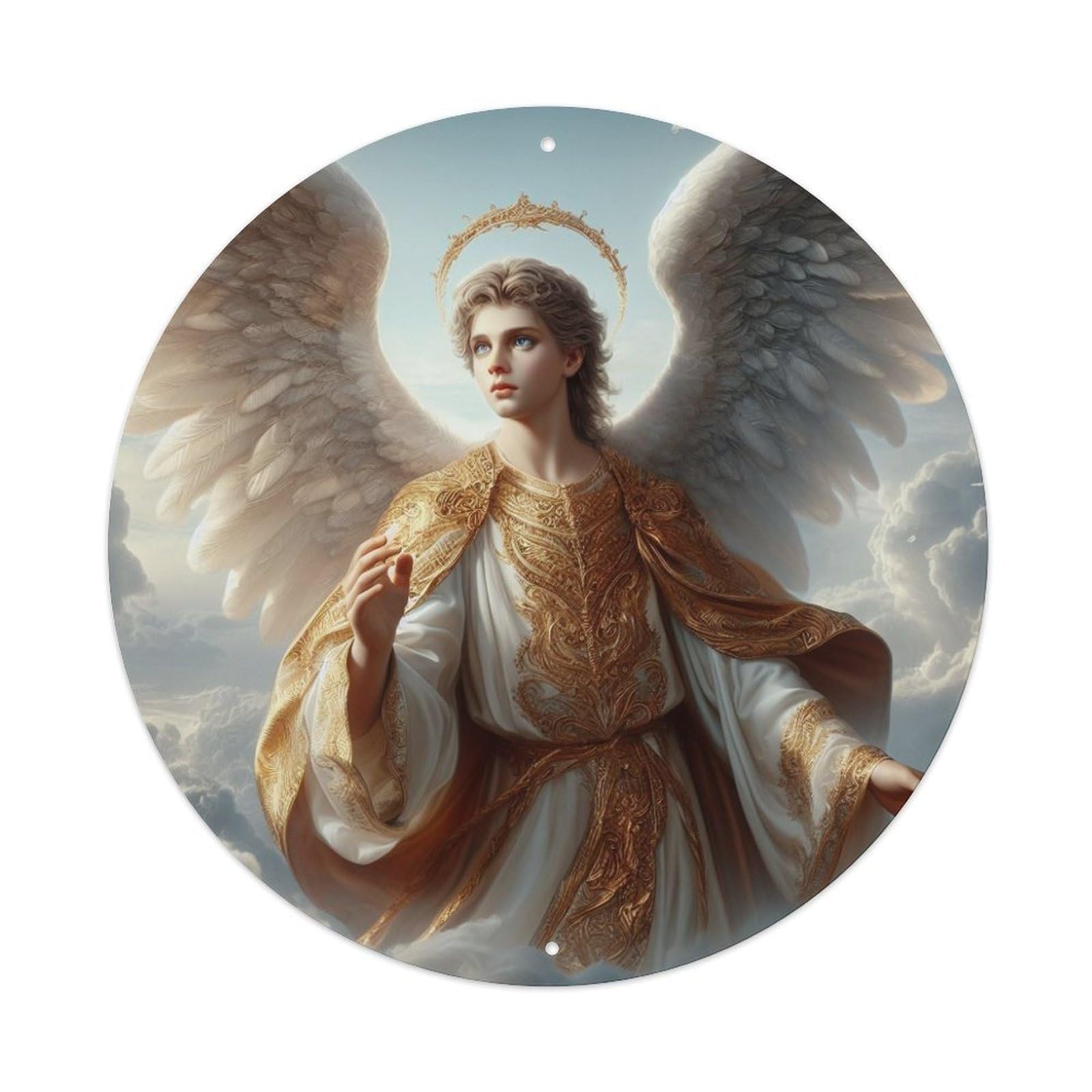 Vintage Angel Handsome Angels in The Clouds Metal Tin Sign