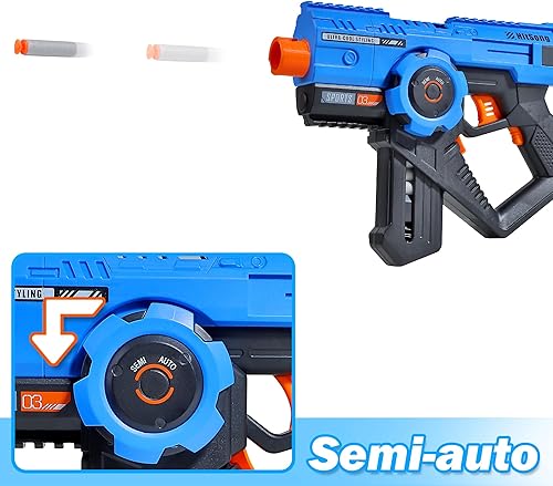 Miniatura 2 de Yewdrum Pistola de juguete de balas suaves de espuma motorizada, 100 dardos, dos cartuchos de dardos de 20 capacidades, regalo de juguete para