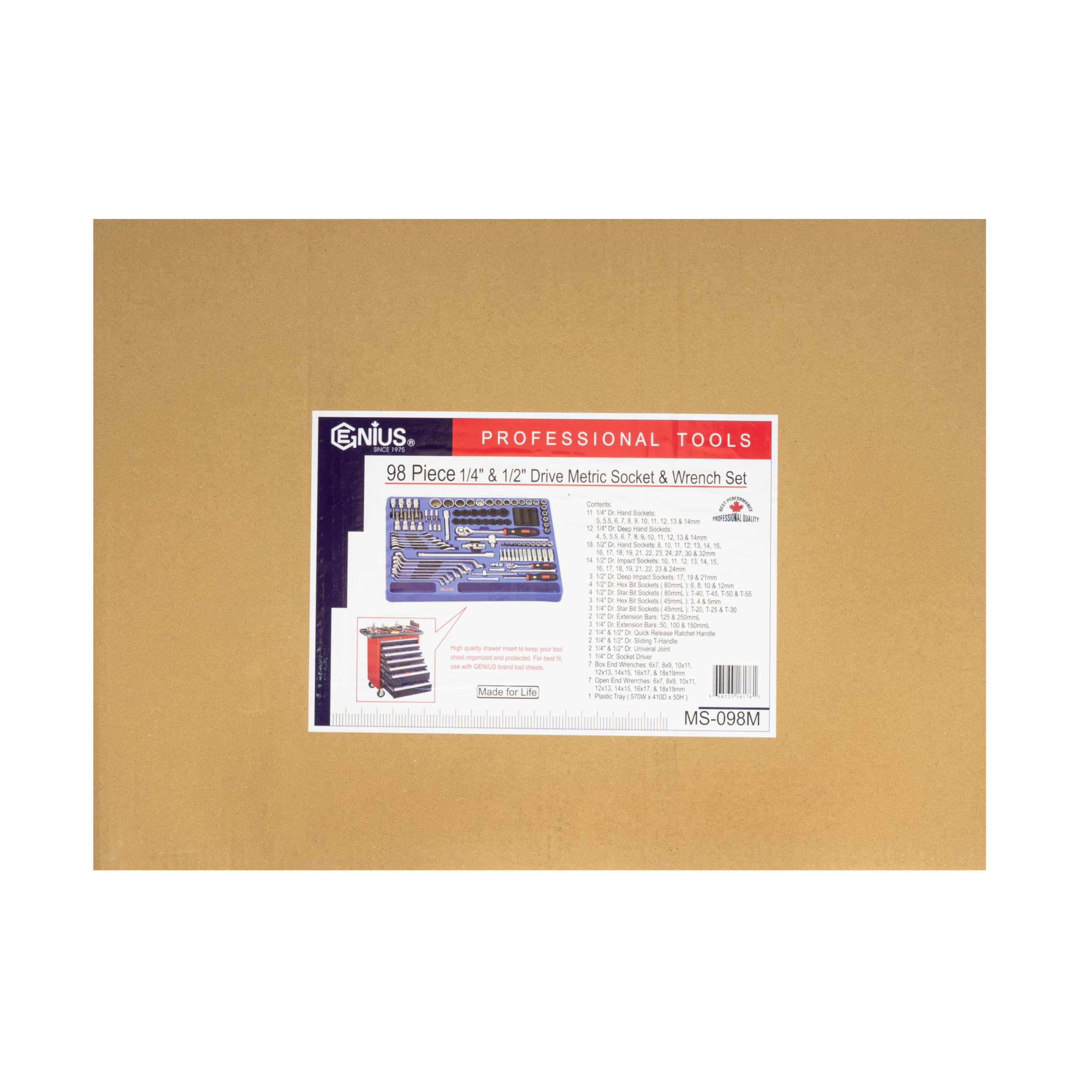 Amazon | Genius Tools 98ピース 1/4インチ & 1/2インチ Dr