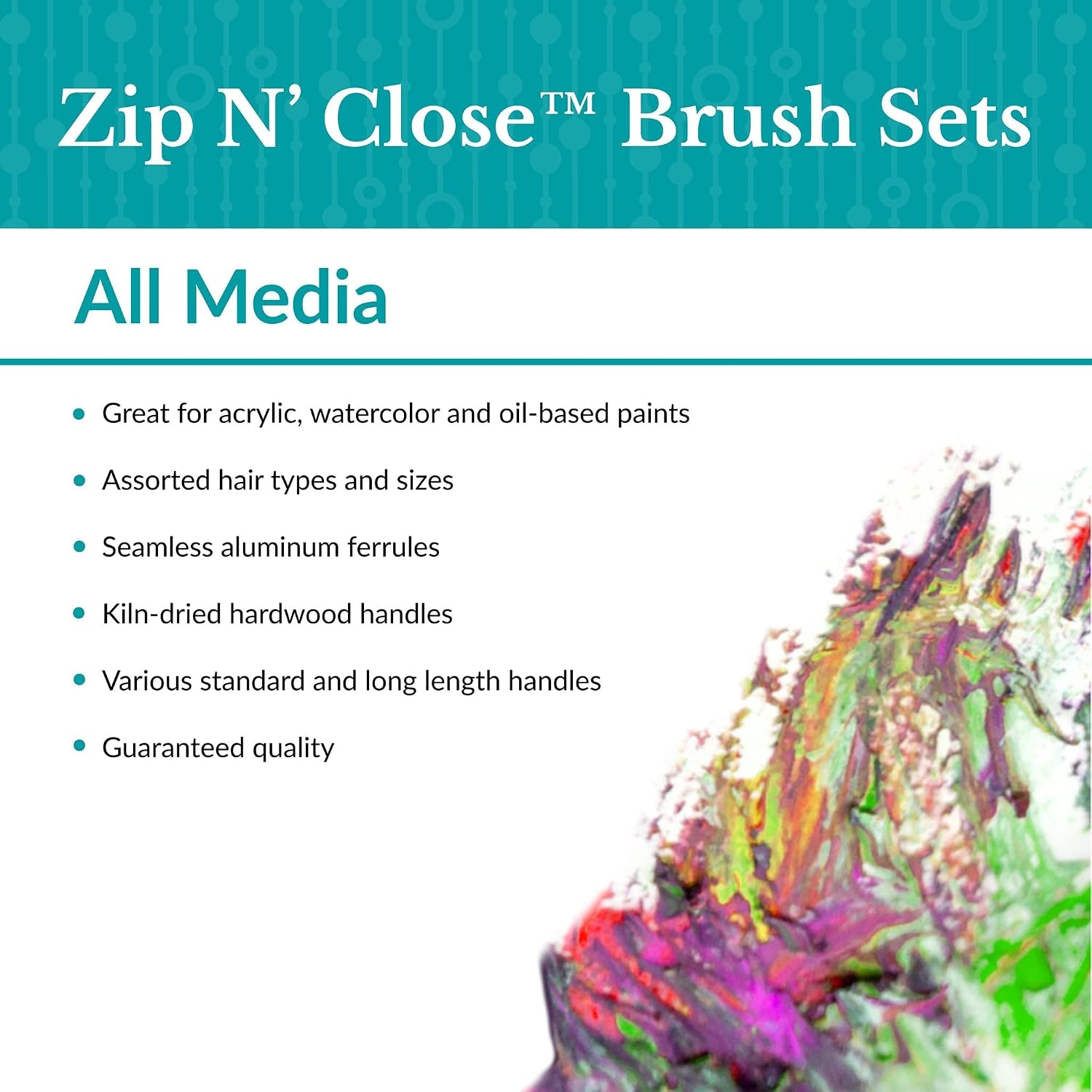 Royal & Langnickel Royal Zip N' Close Gold Taklon Glaze Wash 3-Piece Brush Set