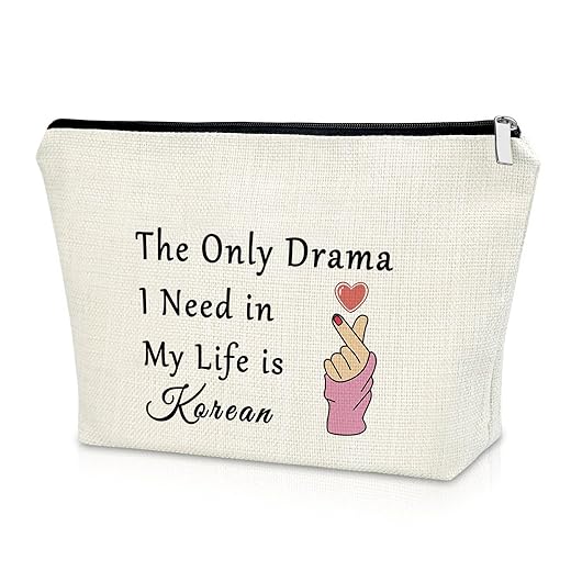 Sazuwu Korean Drama Gifts for Women Makeup Bag Korean Drama Lover Gift Funny Korean K-Pop Drama Gift Ideas K Drama Gift Cosmetic Bag Korean Drama Fan Gift Birthday Christmas Gift for Best Friend