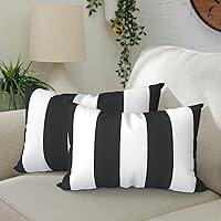 Vista 85 de Paquete de 2 almohadas lumbares impermeables para exteriores con rellenos, 12 x 20 pulgadas, almohada decorativa rectangular para patio, hogar