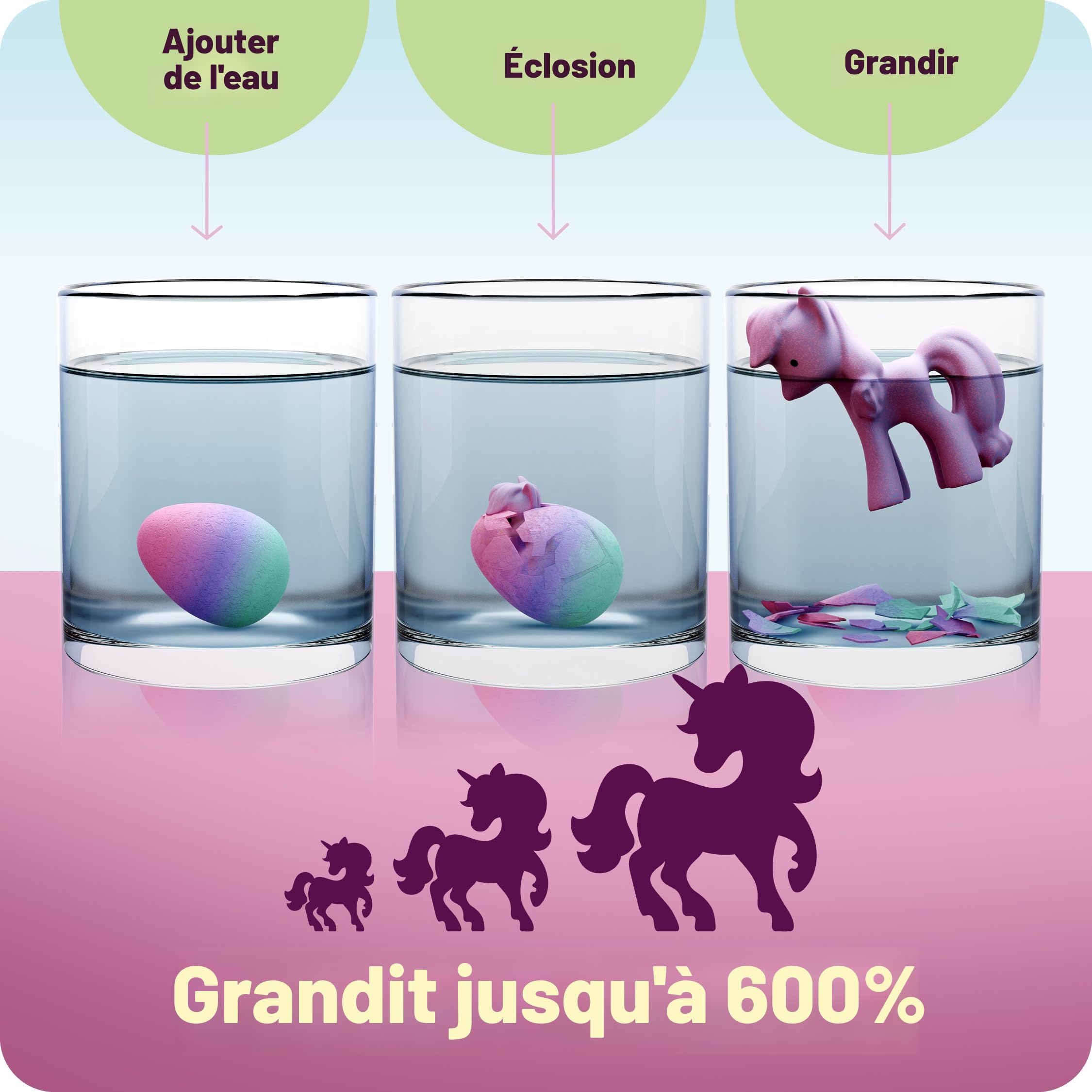 Œufs Arc-en-Ciel à Éclore avec Licornes pour Enfants - Pack de 6 Jouets Licorne pour
