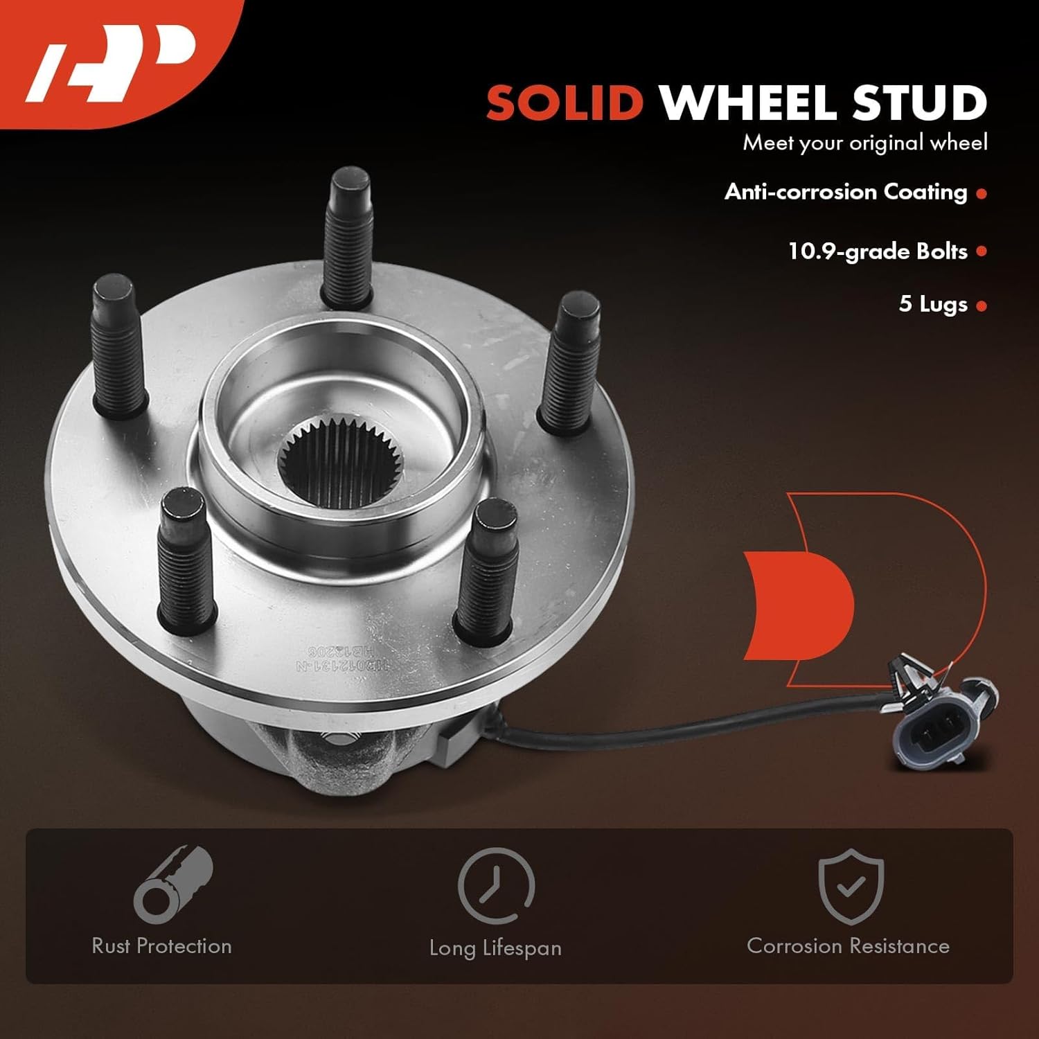 A-Premium 2 x Front Wheel Bearing and Hub Assembly with ABS & 5-Lug Compatible with Chevrolet HHR 06-11, Cobalt 05-10, Pontiac G5 07-09, Pursuit 05-06, Saturn Ion 03-07