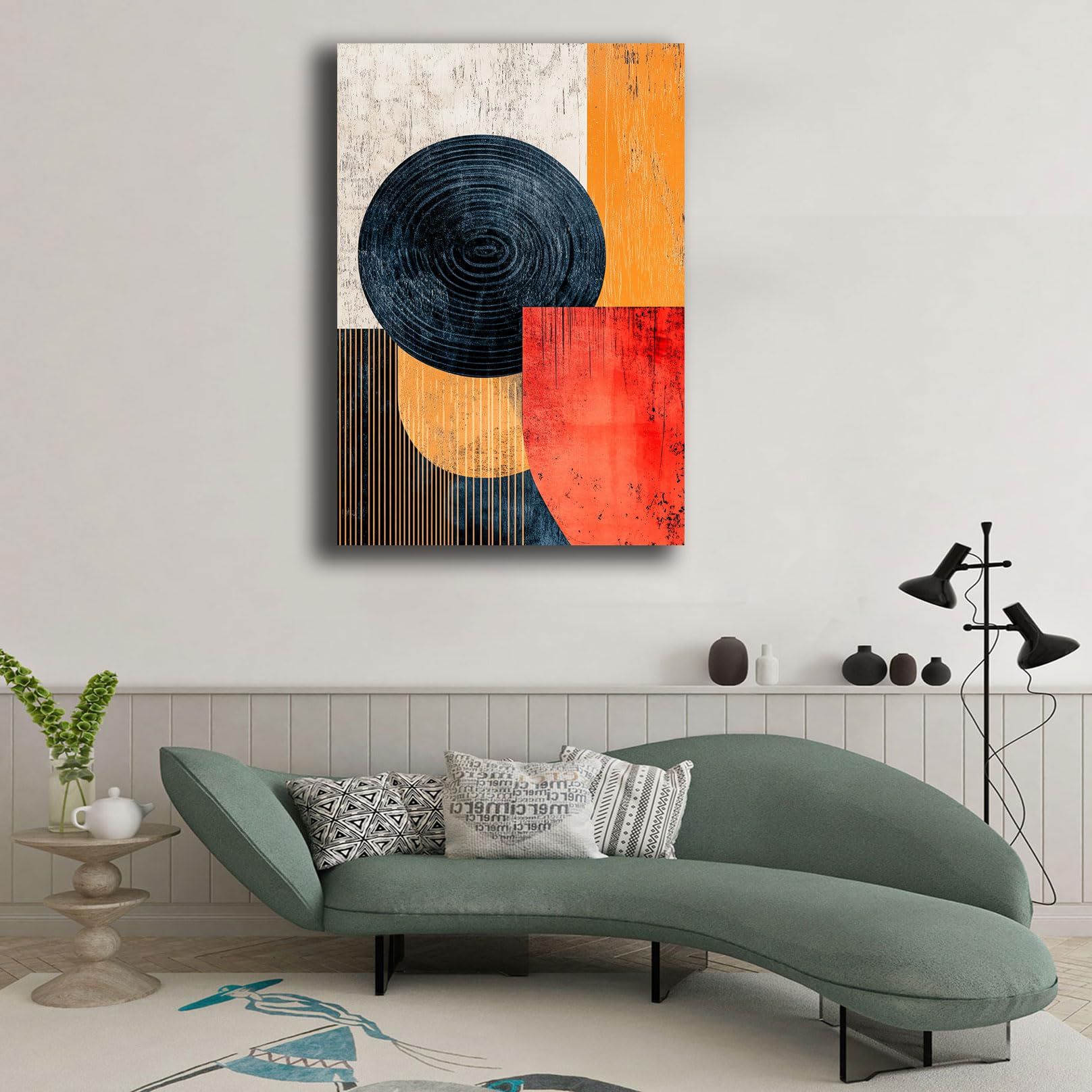 Quadro moderno Soggiorno Astratto su Tela Stampa Industial Stile Scandinavo Decorazione da Parete per Salotto Camera da Letto e Ufficio Arredamento Contemporaneo (16, 50x70 cm, Canvas intelaiato)
