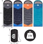 SWTMERRY- Sleeping Bag 3 Seasons (Summer, Spring, Fall) Warm & Cold Weather - Lightweight,Waterproof Indoor & Outdoor Use for Kids, Teens & Adults for Hiking, Backpacking and Camping