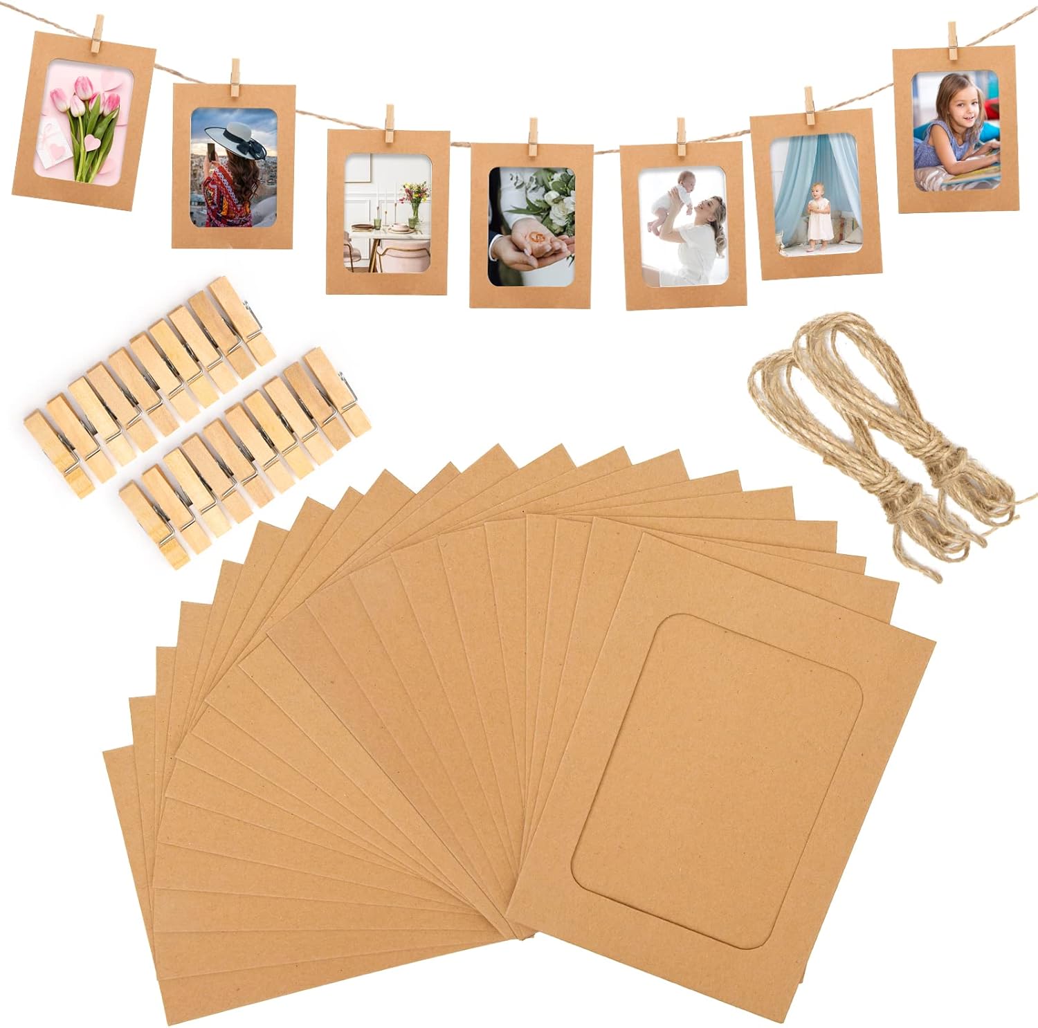 joycraft 20Pcs Paper Photo Frames, 4x6 Inch Kraft Paper