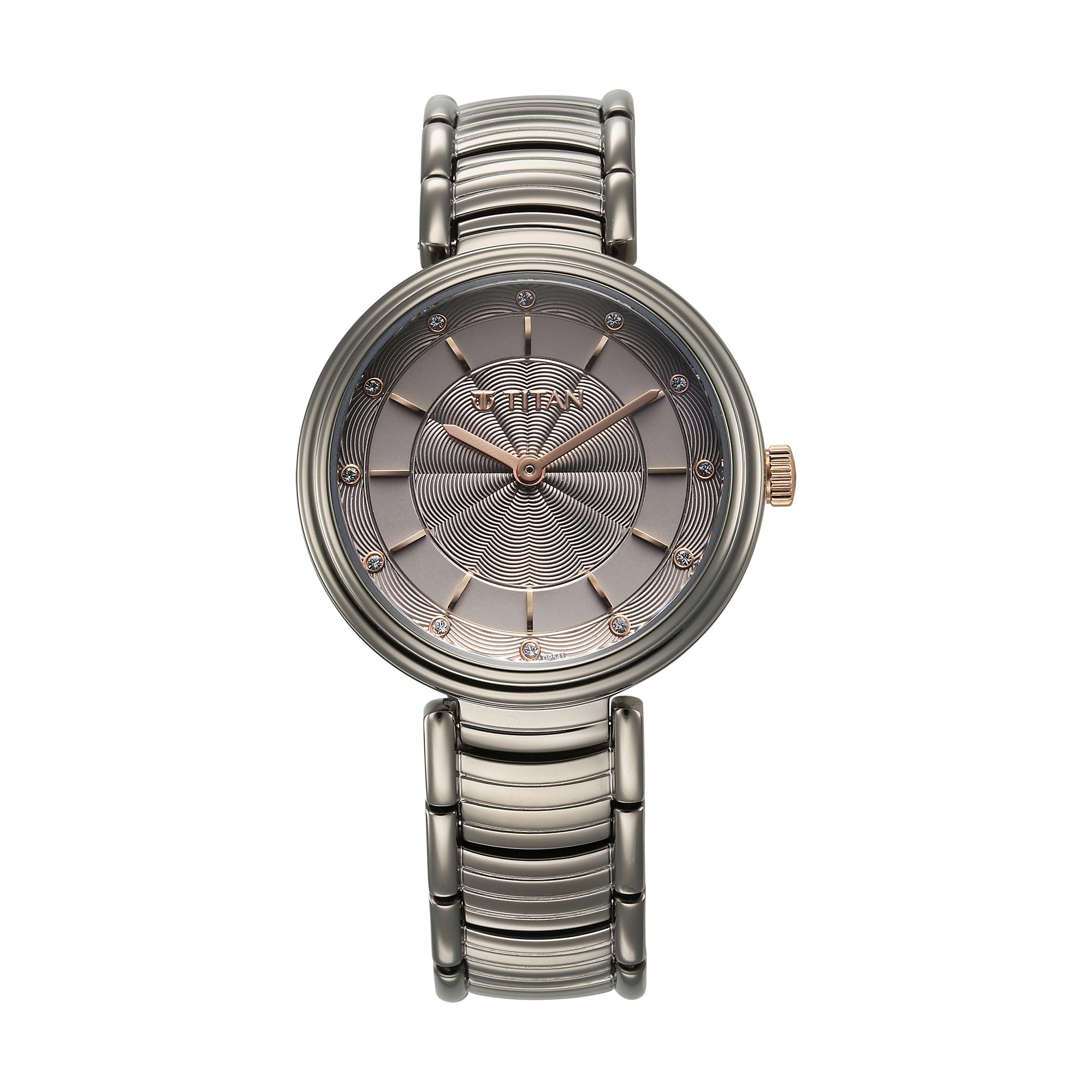 Titan Aura Phase Quartz Analog Grey Dial with Black Stainless Steel Strap Watch for Women-95240KM01 (B0D62THPJT) Amazon Price History, Amazon Price Tracker