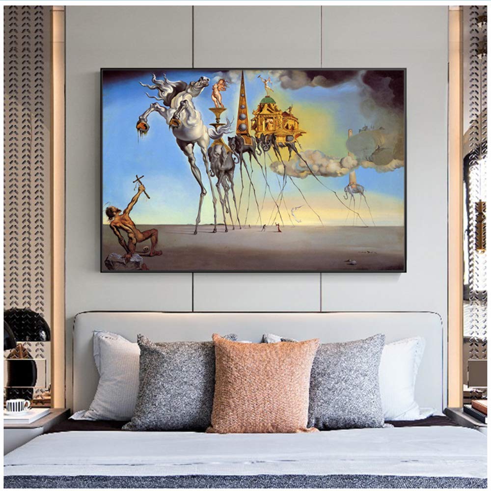 Salvador Dali 'Die Versuchung Des Heiligen Antonius' Kunstposter – 70x90 Cm, Hochwertiger Leinwanddruck