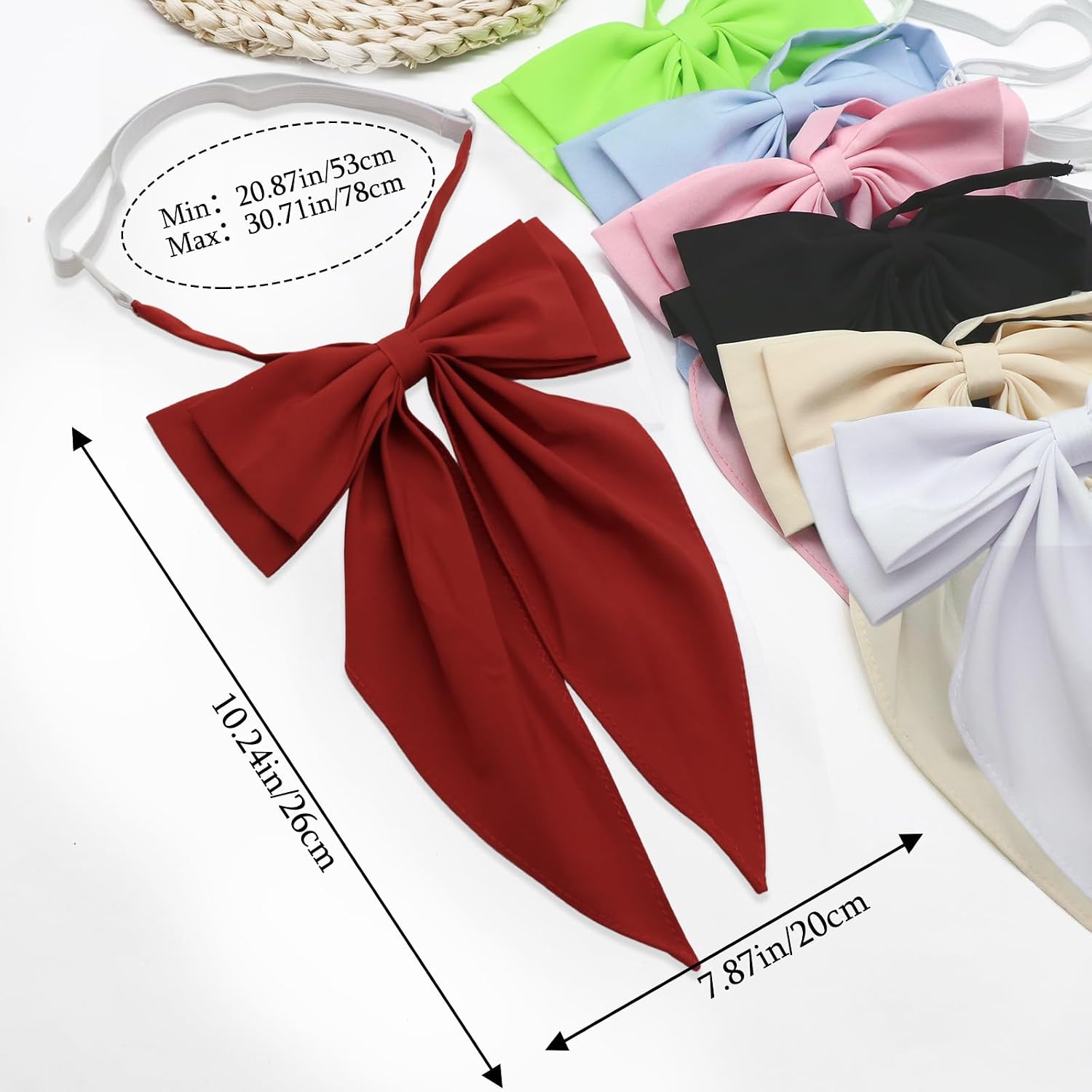 LJBFNN Big Bow Ties for Women Men Pre Tied Bowtie for Prom Cosplay Ceremony