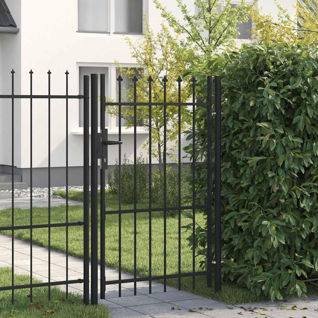 Portail de clôture Boxtel anti-intrusion en acier noir 1x1.5m pour sécuriser votre propriété
