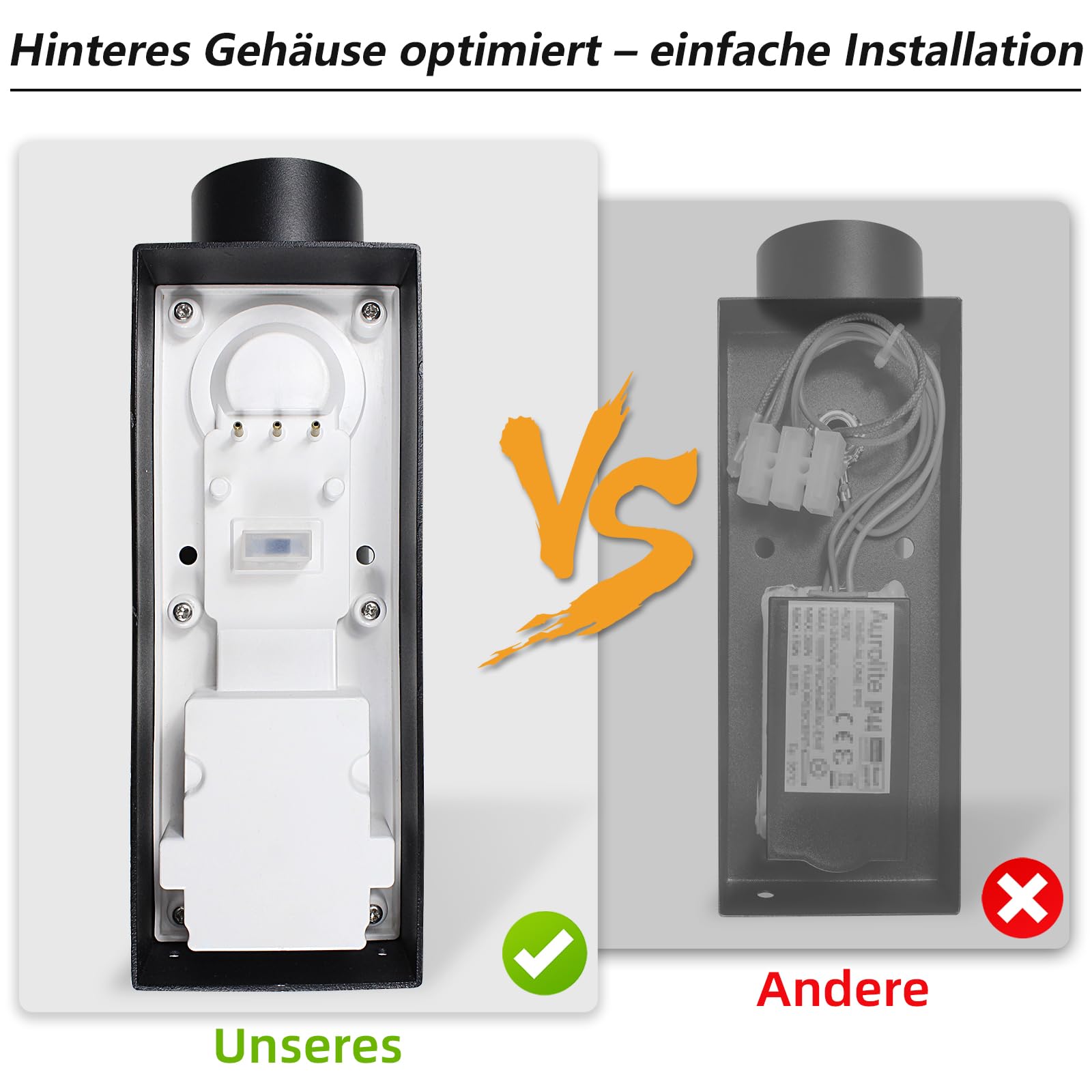 2er Aussenlampe mit Bewegungsmelder Schwarz IP44 GU10 inkl. 5W LED | Außenleuchte mit Bewegungssensor Aussenleuchten warmweiß Metall Terrasse Balkon Garten Eingang Garage 230V 2x5W 500lm licht