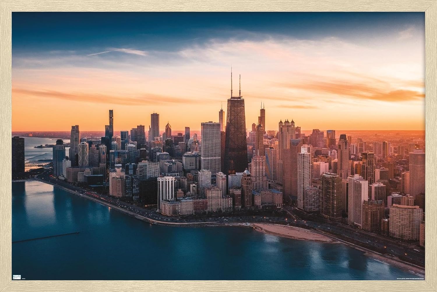Cityscapes - Chicago, Illinois Wall Poster, 34L" x 22.4W", Premium Unframed Version