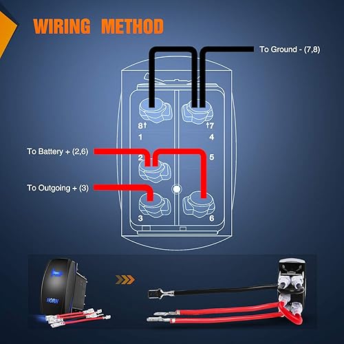 Vista 23 de Interruptor de direccional Nilight azul de 4 pines ON OFF ON, interruptor basculante SPDT grabado con láser, interruptores de palanca 12 V 20 A 24 V
