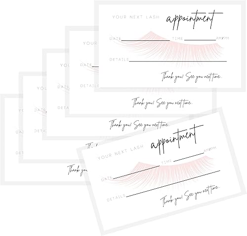 Miniatura 5 de Tarjetas recordatorias de citas para extensiones de pestañas, paquete de 50, tarjeta de tamaño empresarial de 3.5 x 2 pulgadas, suministros de