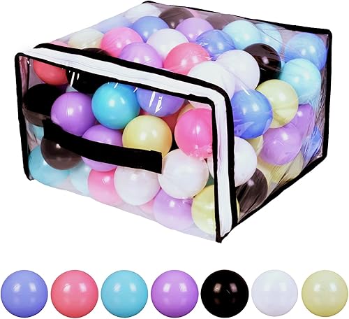 Miniatura 2 de Hovenlay Ball Pit Balls Phthalate Free BPA Free Crush Proof Plastic - 7 Bright Colors in Reusable Play Toys for Kids with Storage Bag
